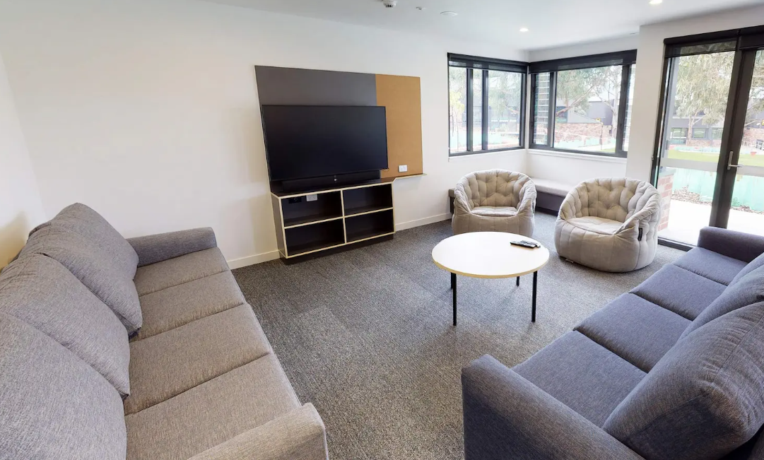 Living room in student residence in Geelong, Australia.