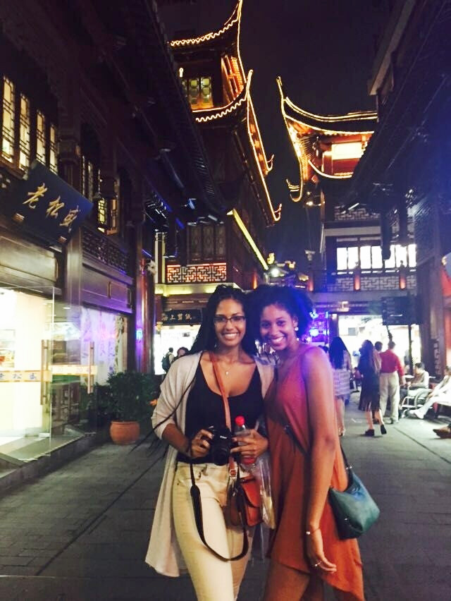 Students exploring downtown in Shanghai, China.