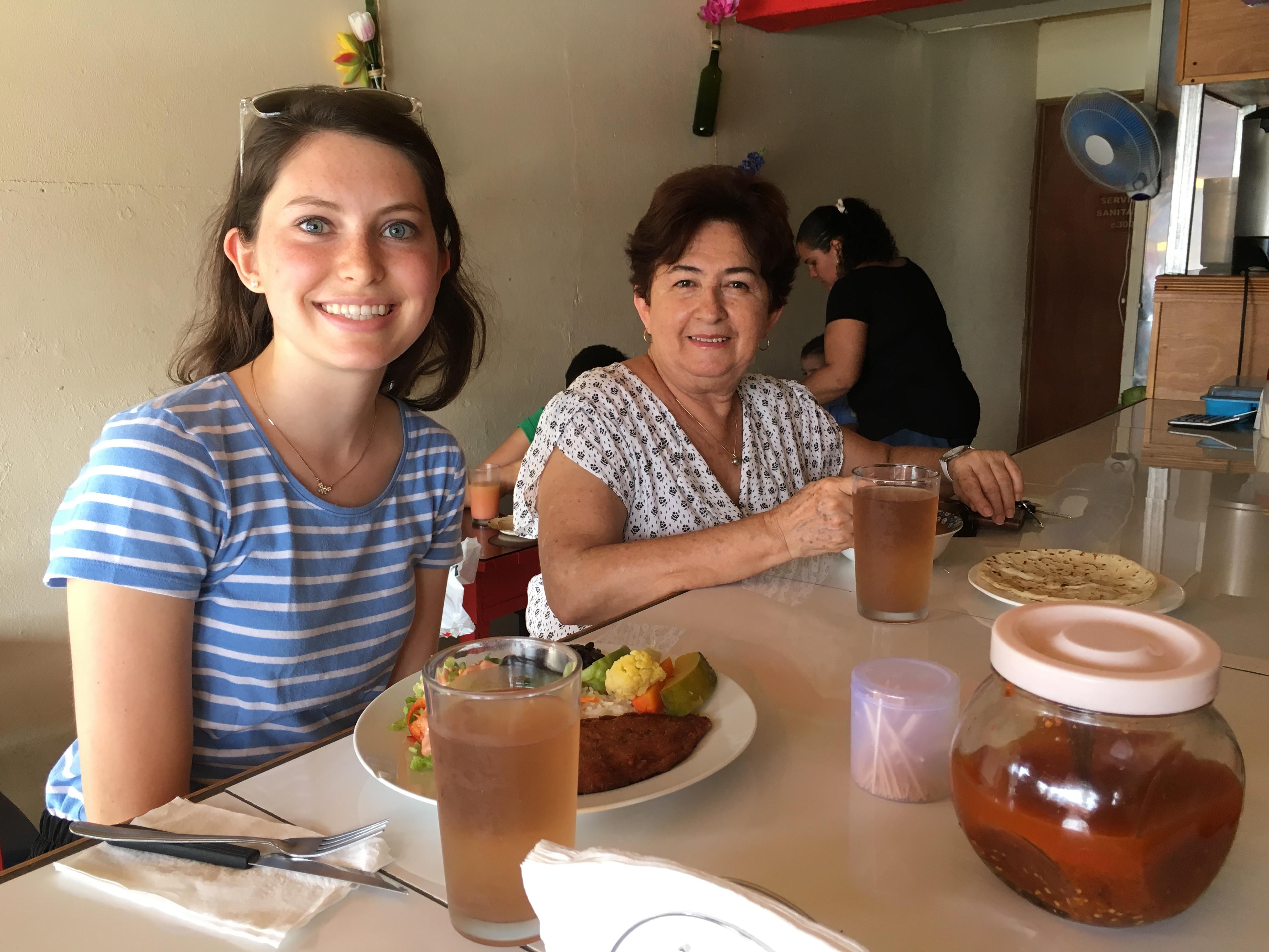 Student with her host mom in San Ramon, Costa Rica.