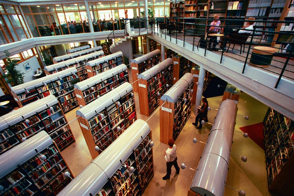 Library at Linnaeus University in Växjö, Sweden.