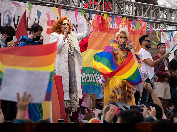 Drag Queens on stage at the Santiago Pride Festival in Chile
