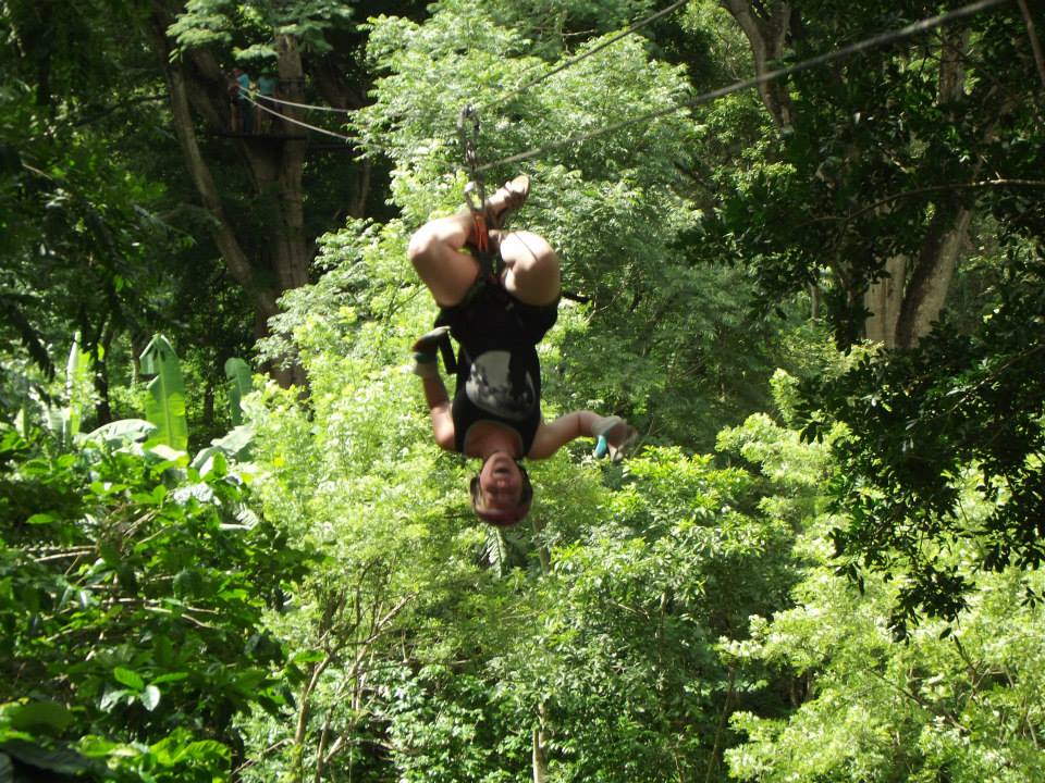 Emily ziplining in Nicaragua.