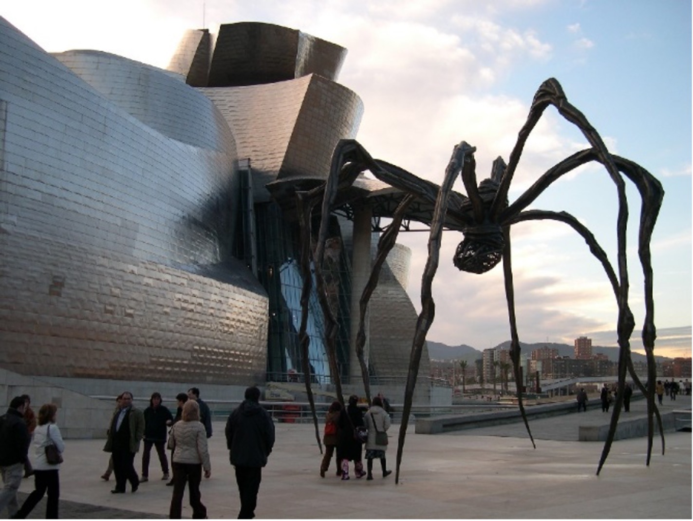 Spider sculpture outside of the Guggenheim museum in Bilbao, Spain.