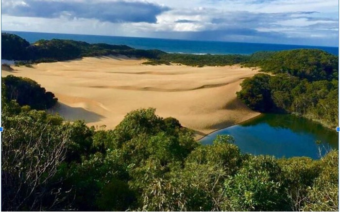 View of sand dunes in Australia.