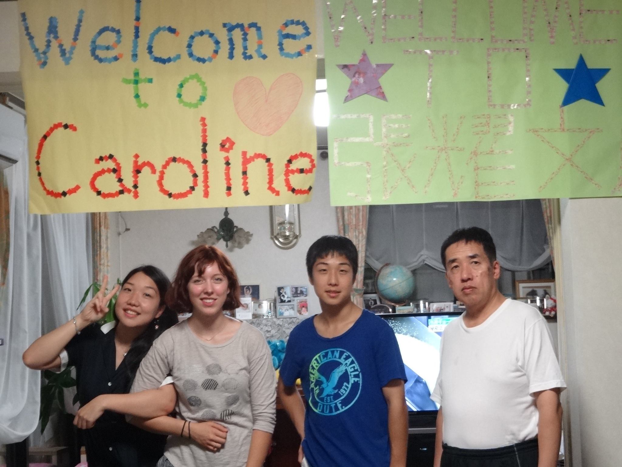 Caroline and her host family in Nishinomiya, Japan.