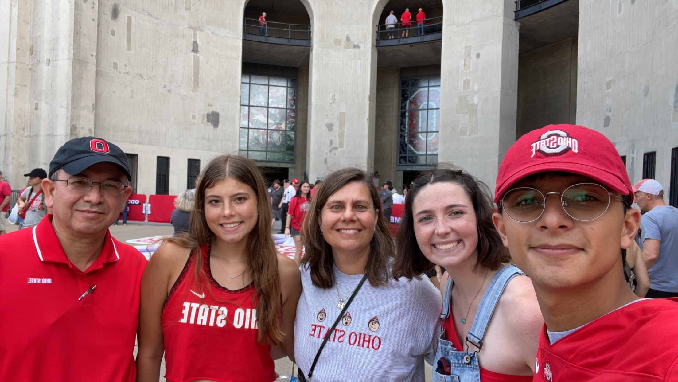 Kim with her family at an Ohio State game.