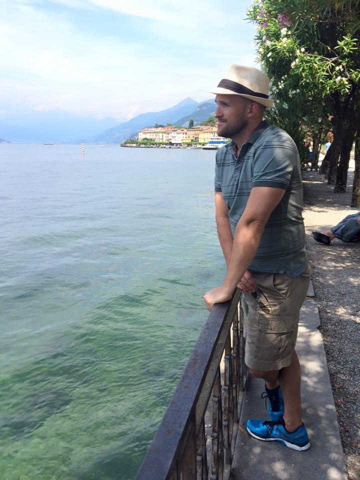 Thomas taking in the view of Lake Como in Italy.