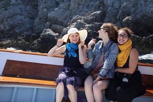 Rachel and friends sailing around the island of Capri off of the coast of Napoli, Italy.