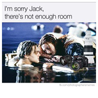 Meme of two people in the ocean, one person in the water and the other floating on a door with a caption that reads "I'm sorry Jack, there's not enough room."