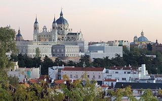 An aerial view of historic buildings in Spain.