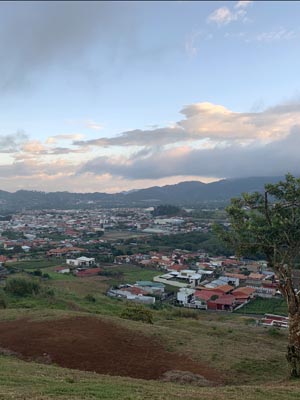 View of a small town in Costa Rica.