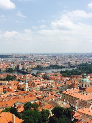 Aerial view of Prague, Czech Republic.