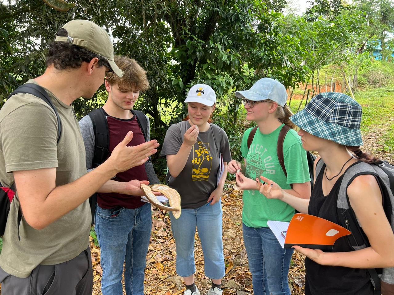 A group of students on a field study in Heredia, Costa Rica.