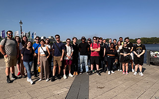 A group of students on a day trip in Germany.