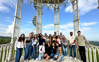 Students on a field trip in Italy.