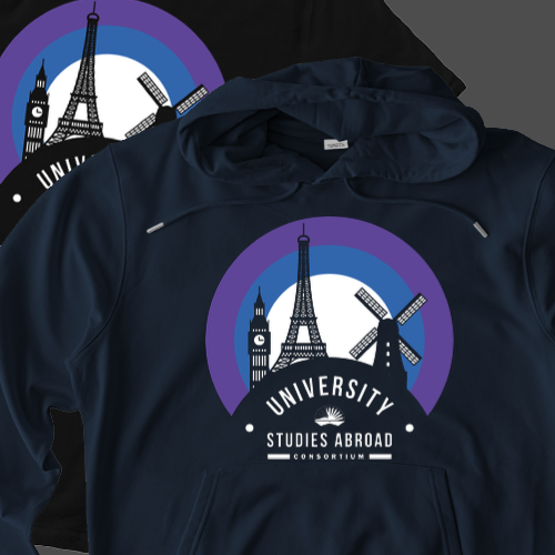 A flat lay of two USAC branded sweatshirts and a t-shirt