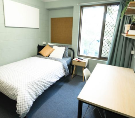 Bedroom in student apartment building in Gold Coast, Australia.