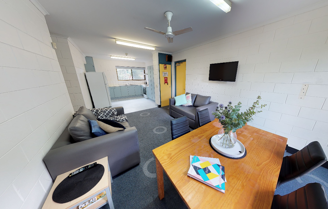 Living room in student apartment building in Gold Coast, Australia.