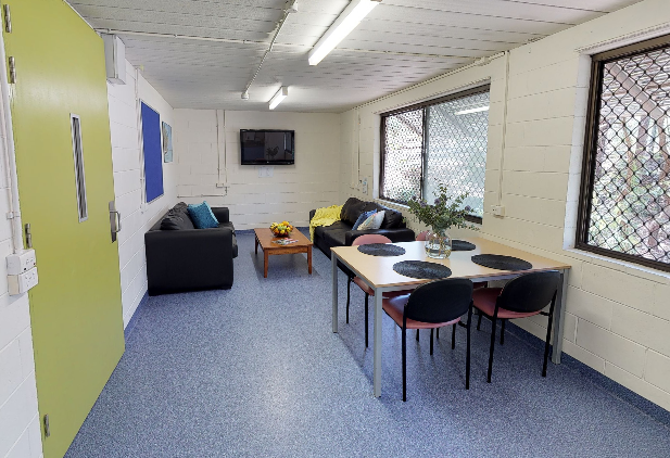 Lounge in student dorm building in Gold Coast, Australia.