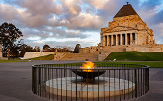 Shrine of Remembrance in Melbourne, Australia.