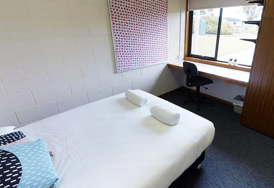 Bedroom in student residence in Melbourne, Australia.