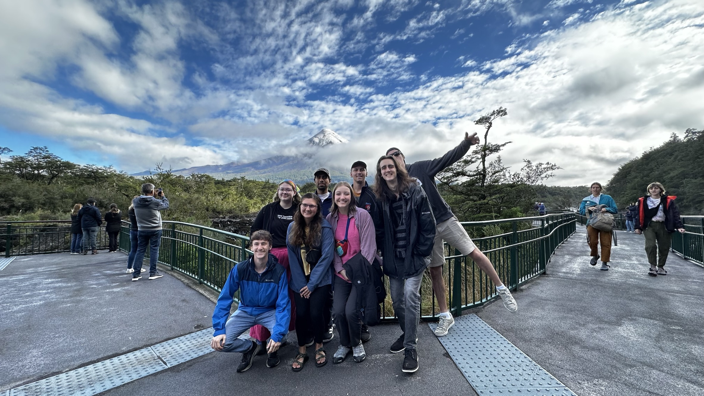 Students exploring near the Andes mountains in Puerto Montt, Chile.