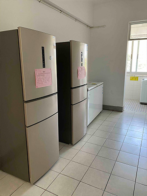 Kitchen in student housing in Chengdu, China.