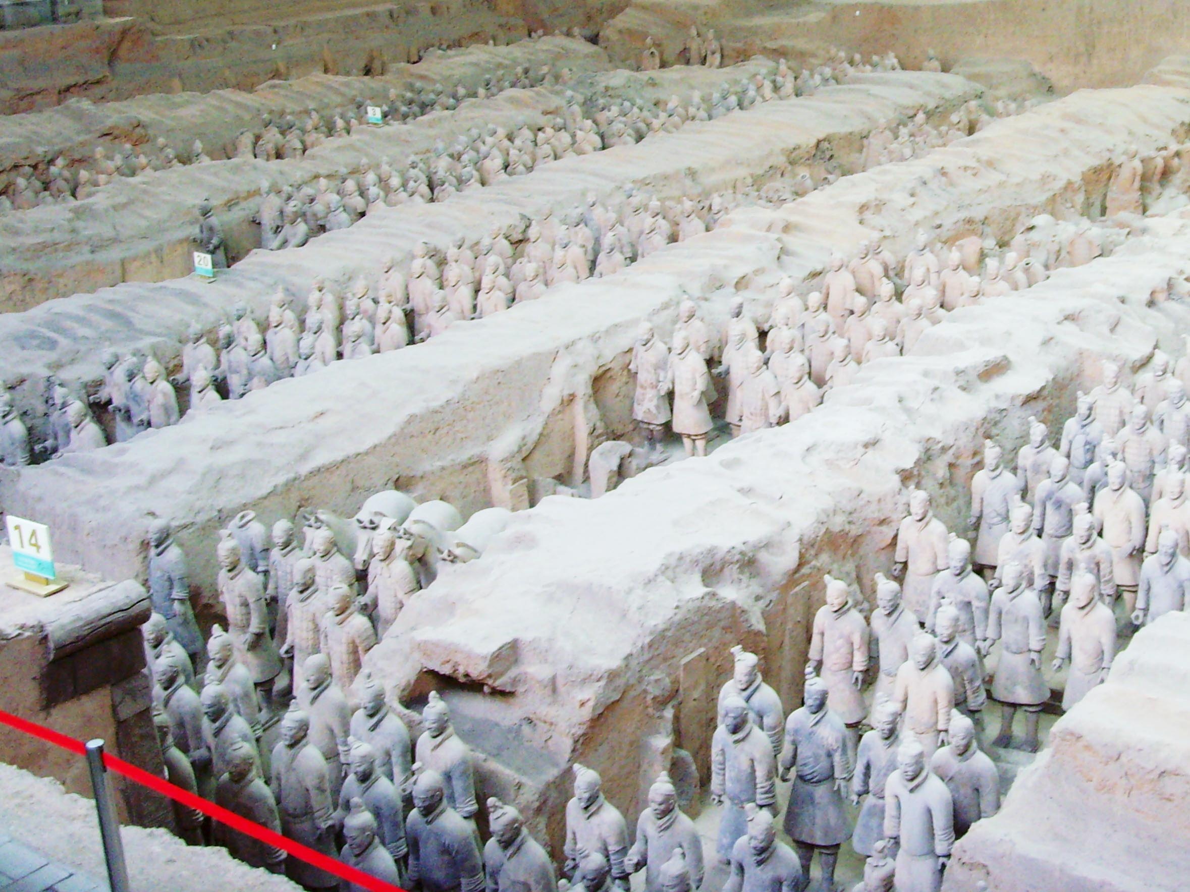Famous Terracotta Warriors in Xi'an, China.