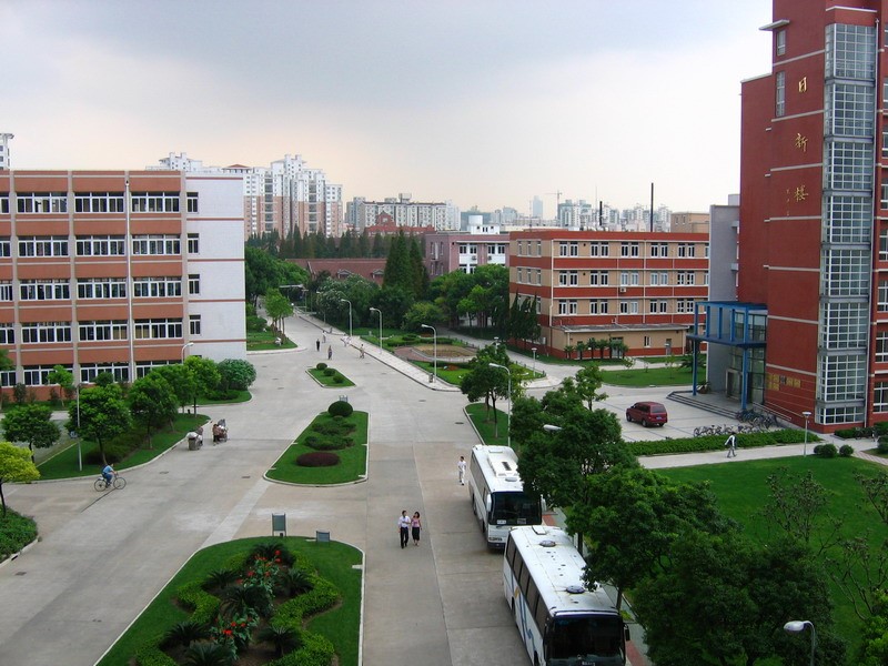 Aerial view of Shanghai University in Shanghai, China.