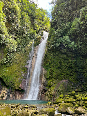 View of the Catarata Tesoro Escondido waterfall in Costa Rica.