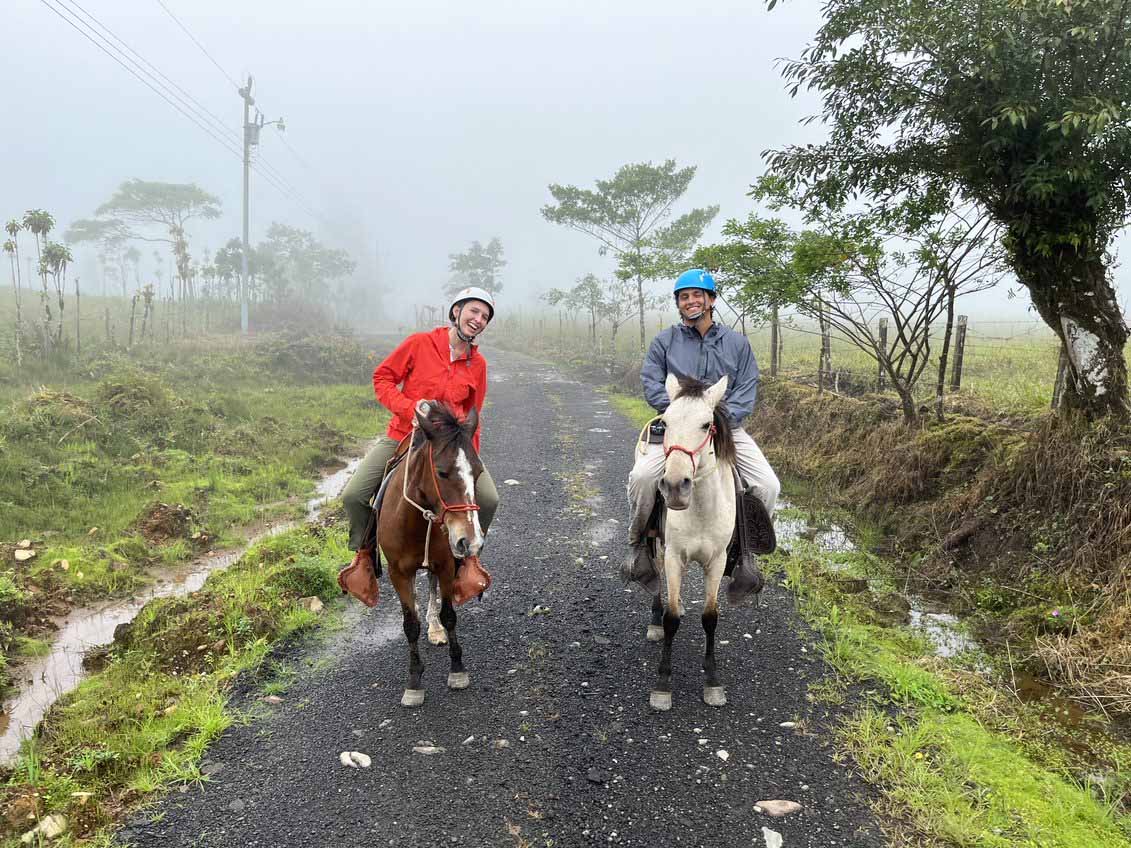 Students horseback riding in San Ramon, Costa Rica.