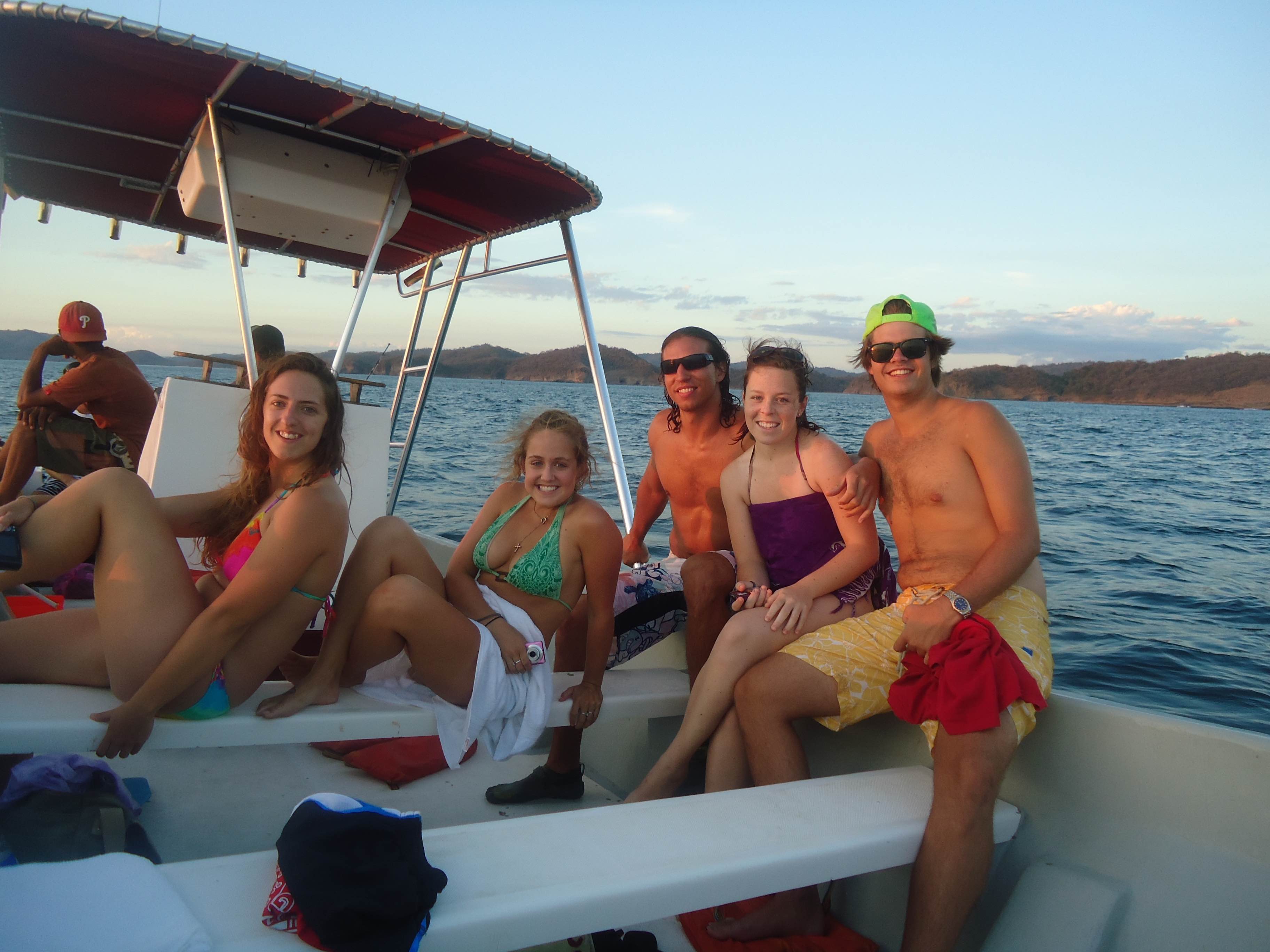 A group of students on the boat tour in Northern Costa Rica