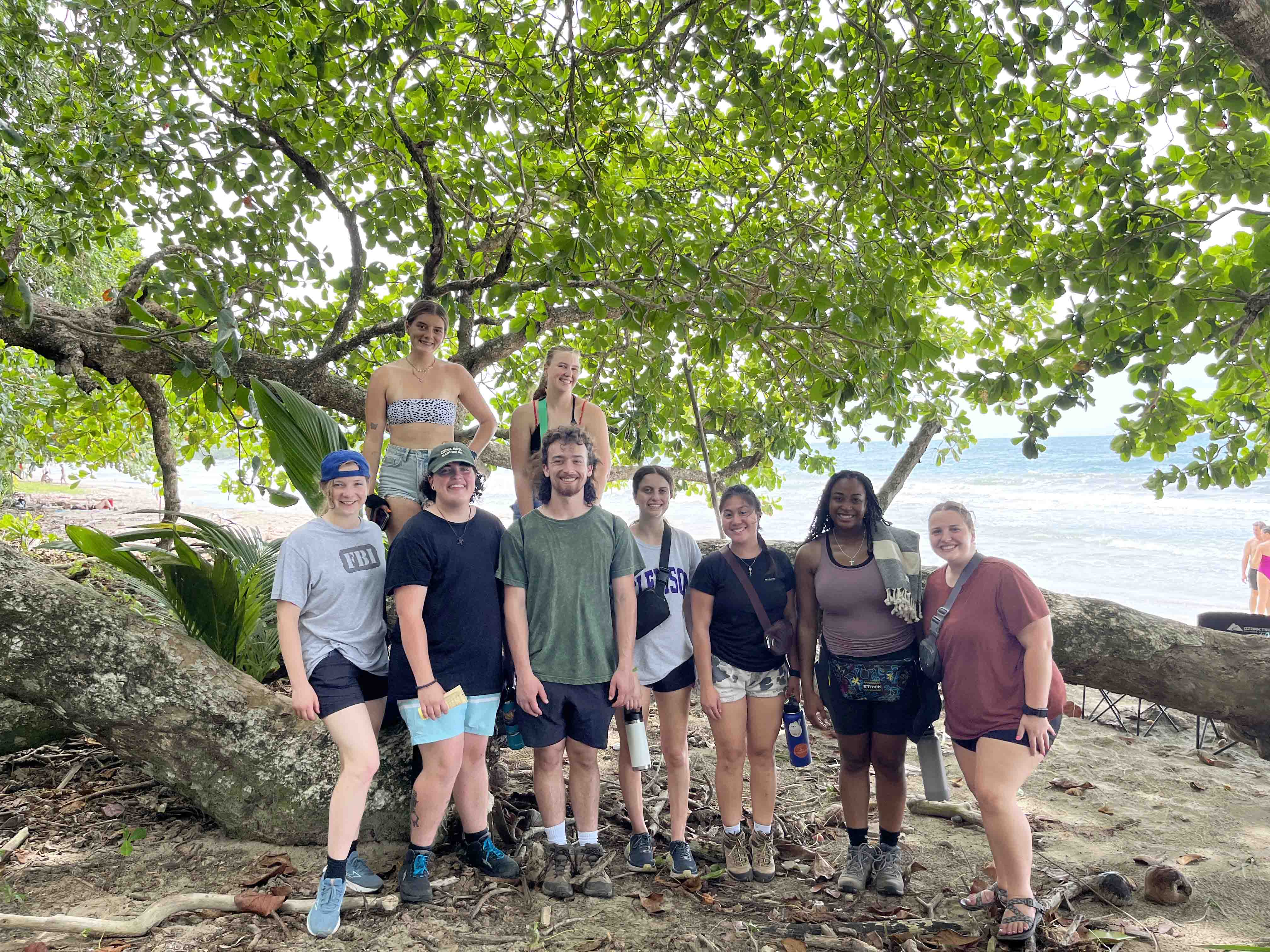 Students at the beach in Costa Rica