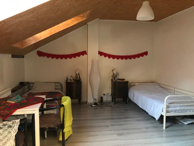 Bedroom in student apartment in Prague, Czech Republic.