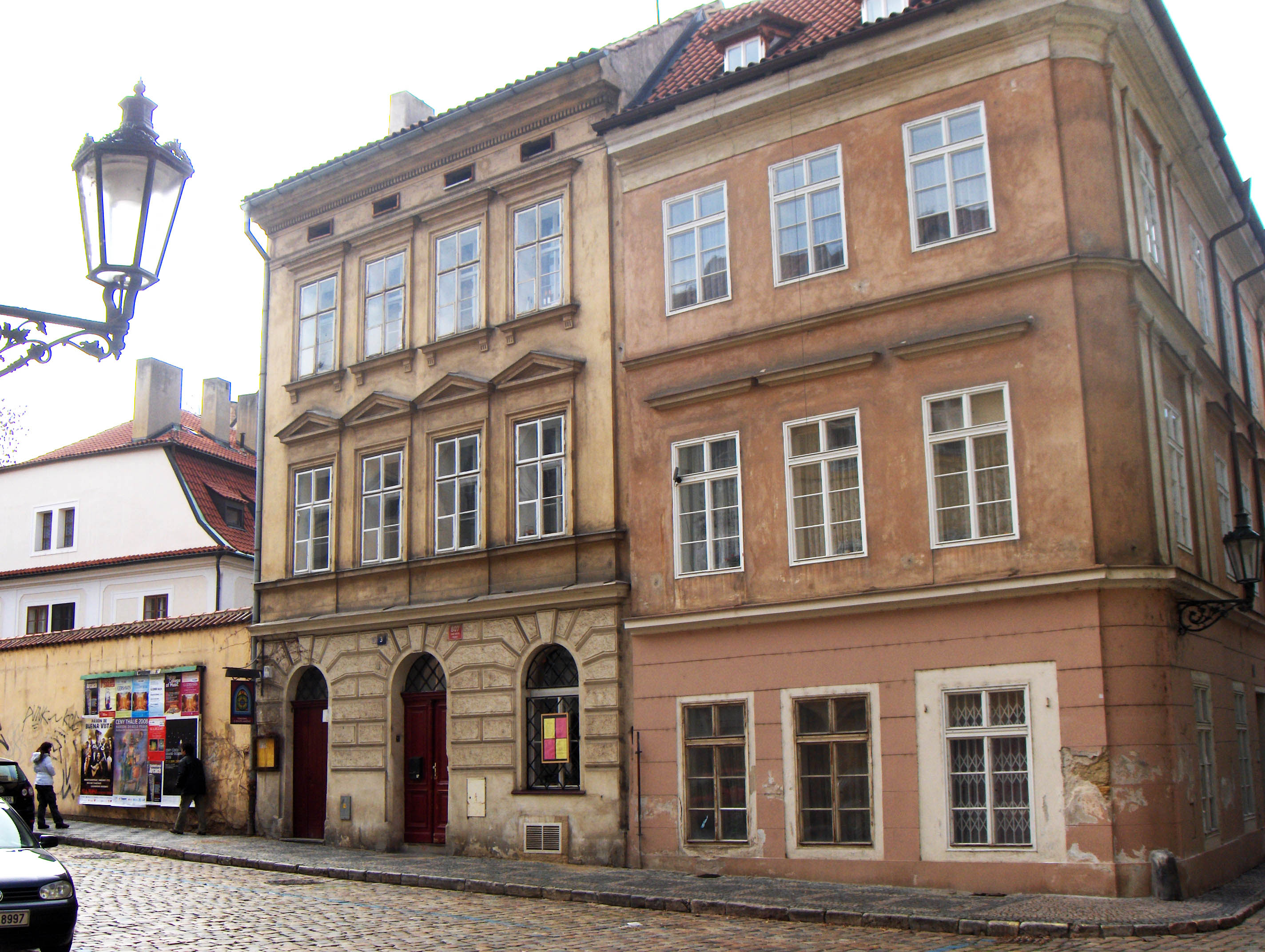 Exterior of student apartment building in Prague, Czech Republic.