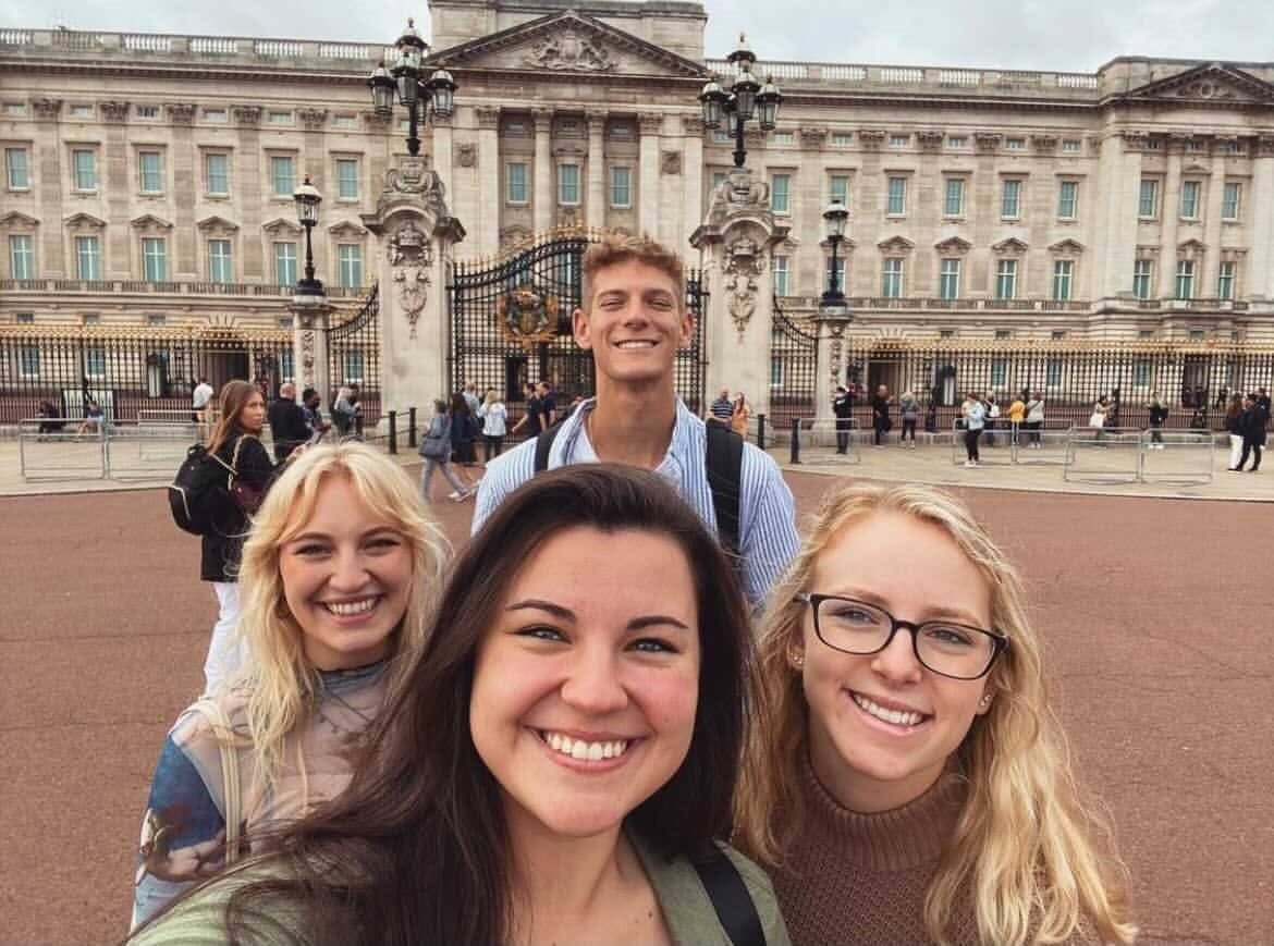 Students on a tour of London, England.