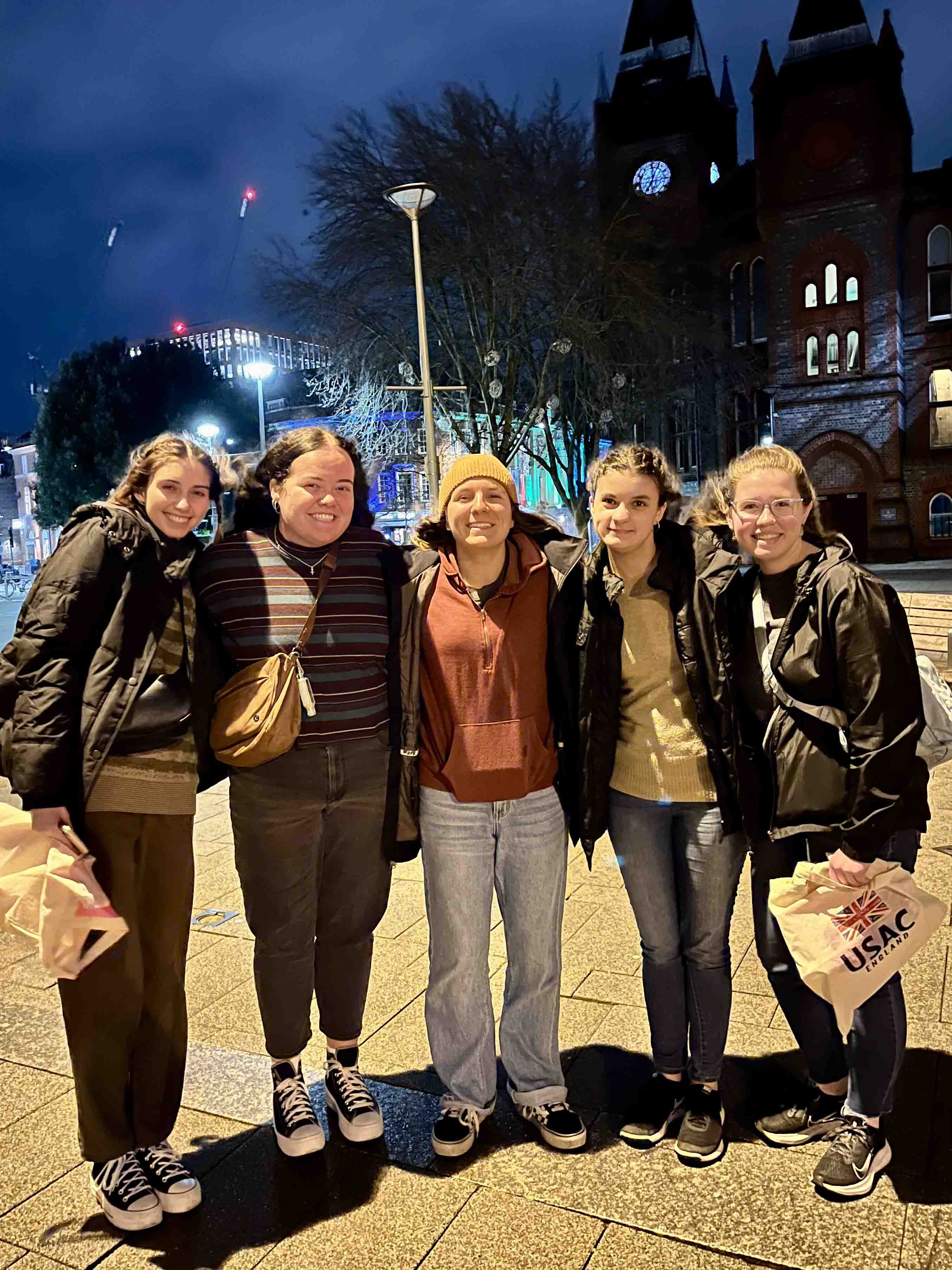 Students enjoying a night out in Reading, England.