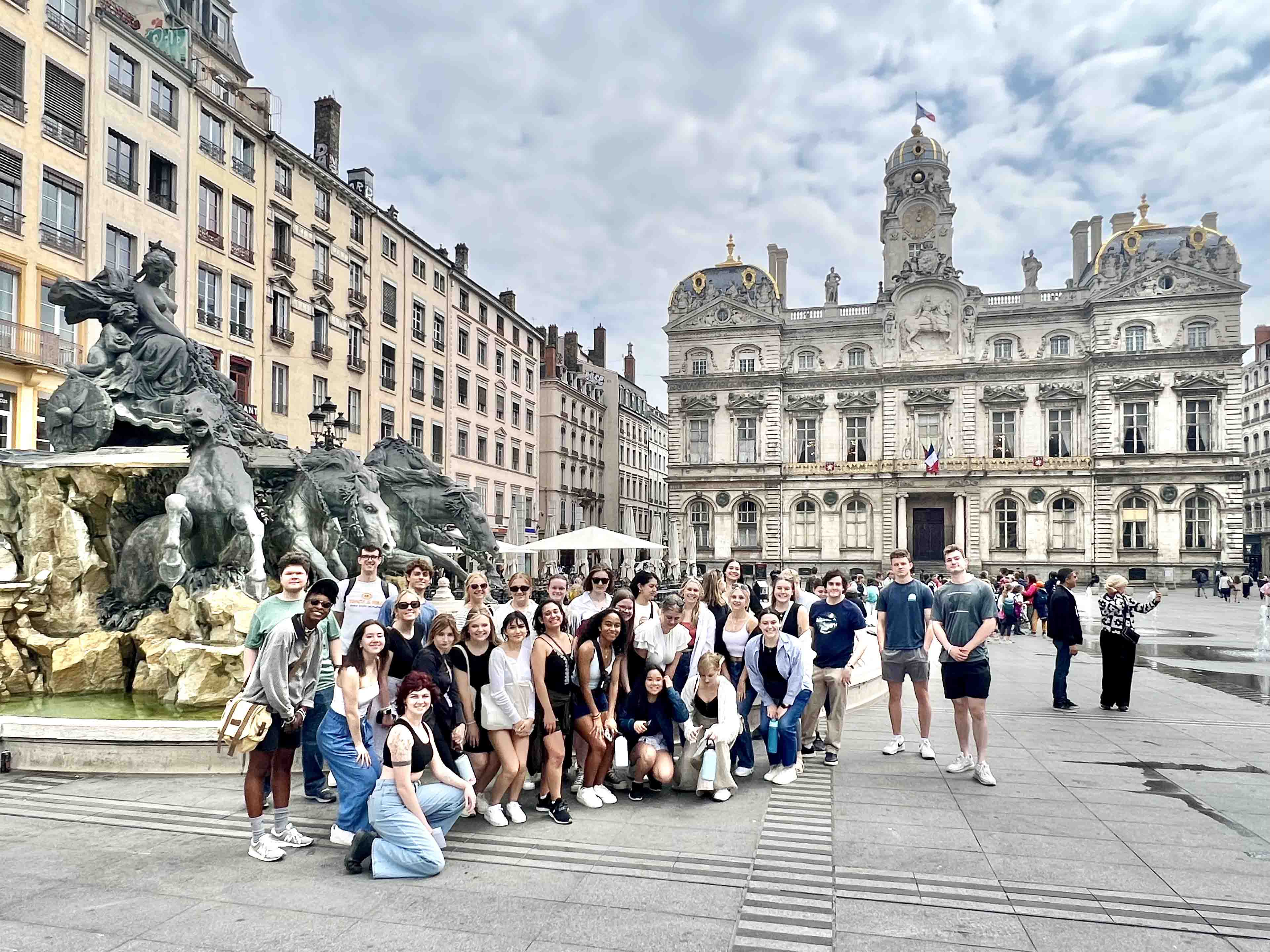 Students exploring the sites in Lyon, France.