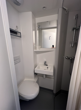 Bathroom in student apartment in Lyon, France.