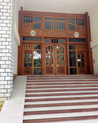 Exterior of the student housing in Bengaluru, India.