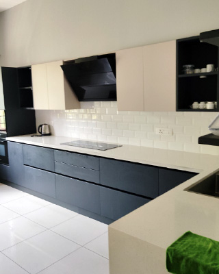Kitchen in the student housing in Bengaluru, India.