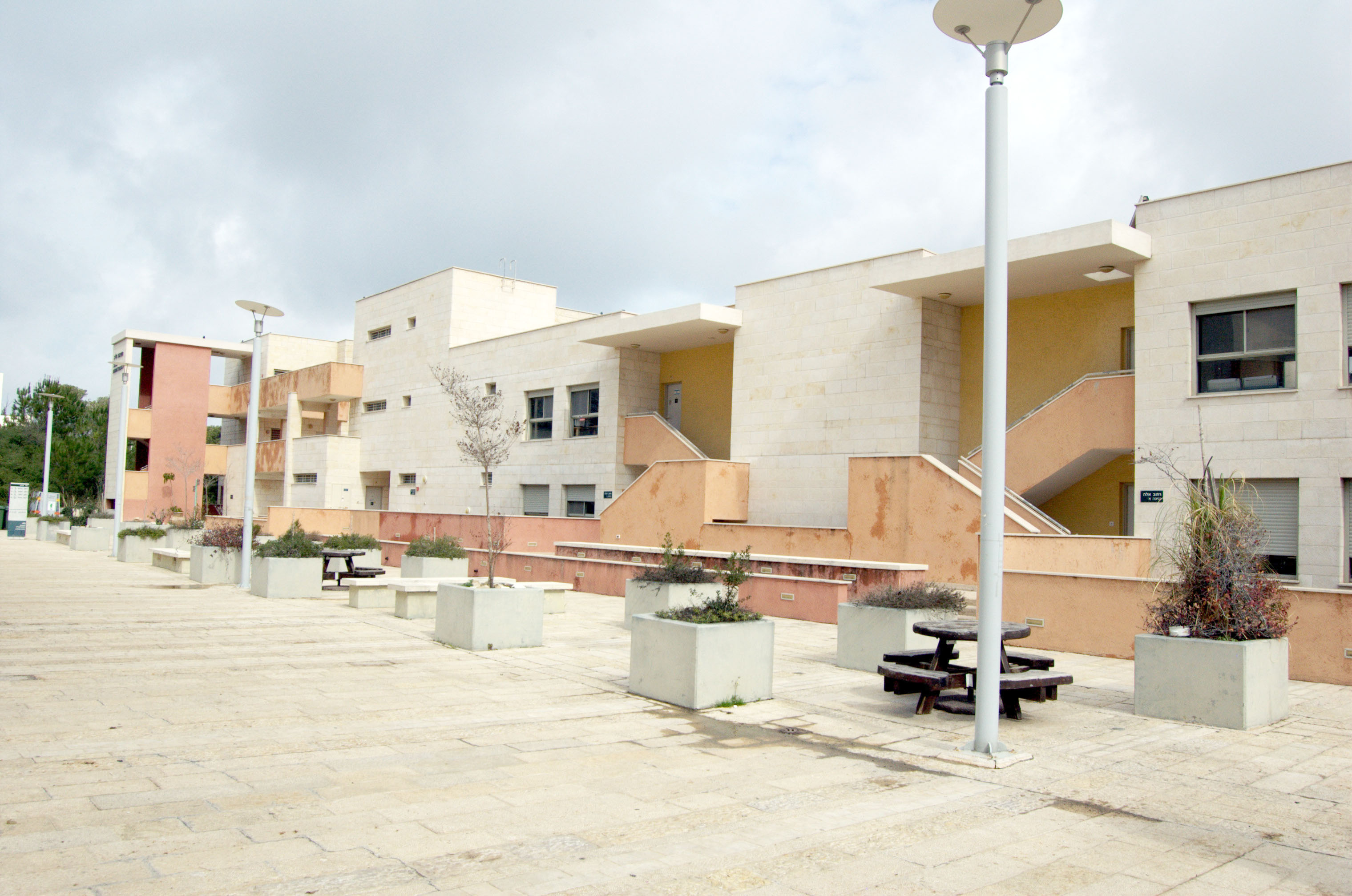 Exterior of student residence hall in Haifa, Israel.