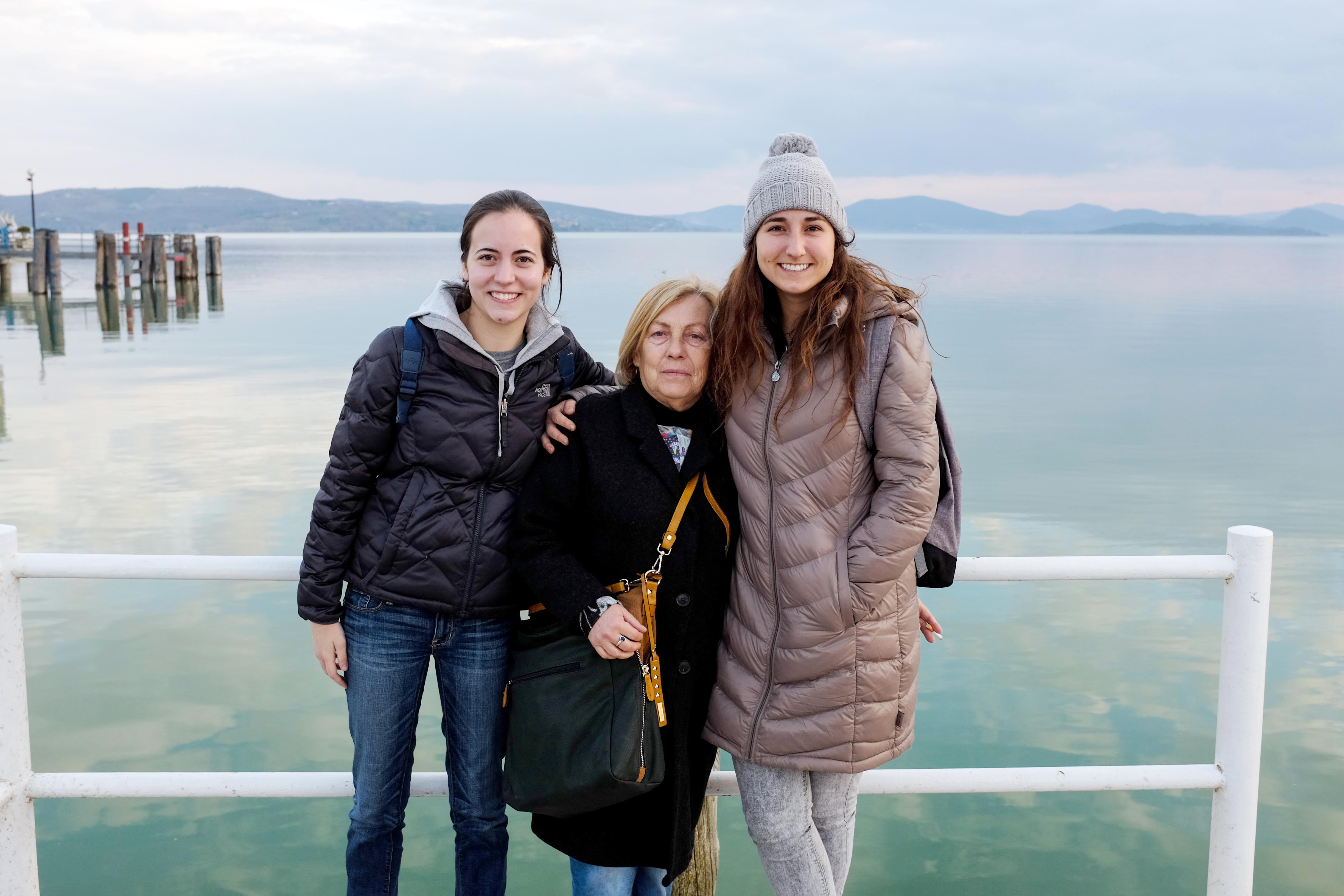 A student with her host mom and sister in Reggio Emilia, Italy.
