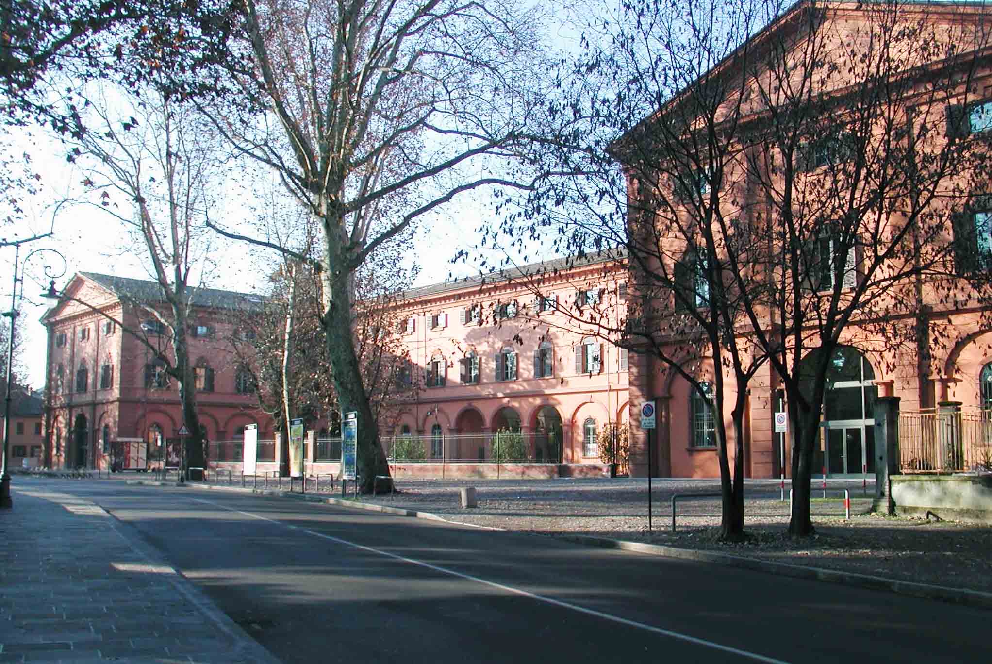 Exterior of University of Modena and Reggio Emilia building on campus in Reggio Emilia, Italy.