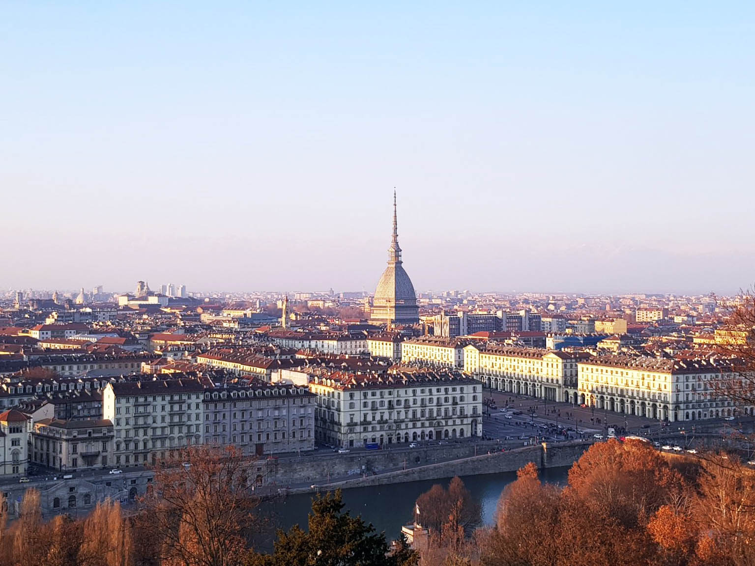 Aerial view of Torino, Italy.