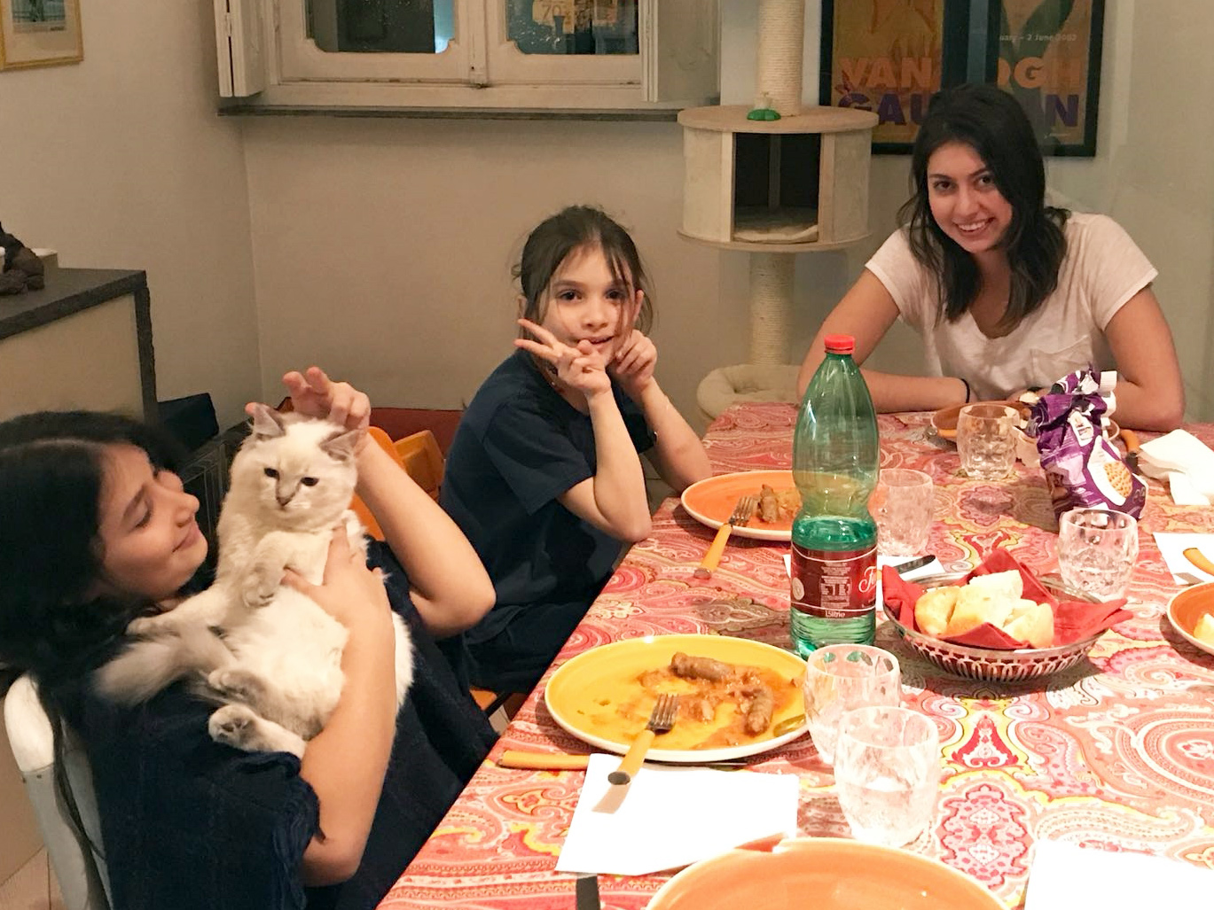 Student with host family in Torino, Italy.