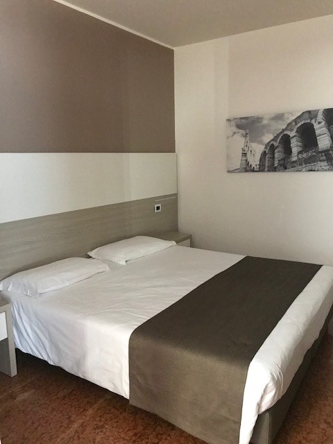 Bedroom in student residence hall in Verona, Italy.