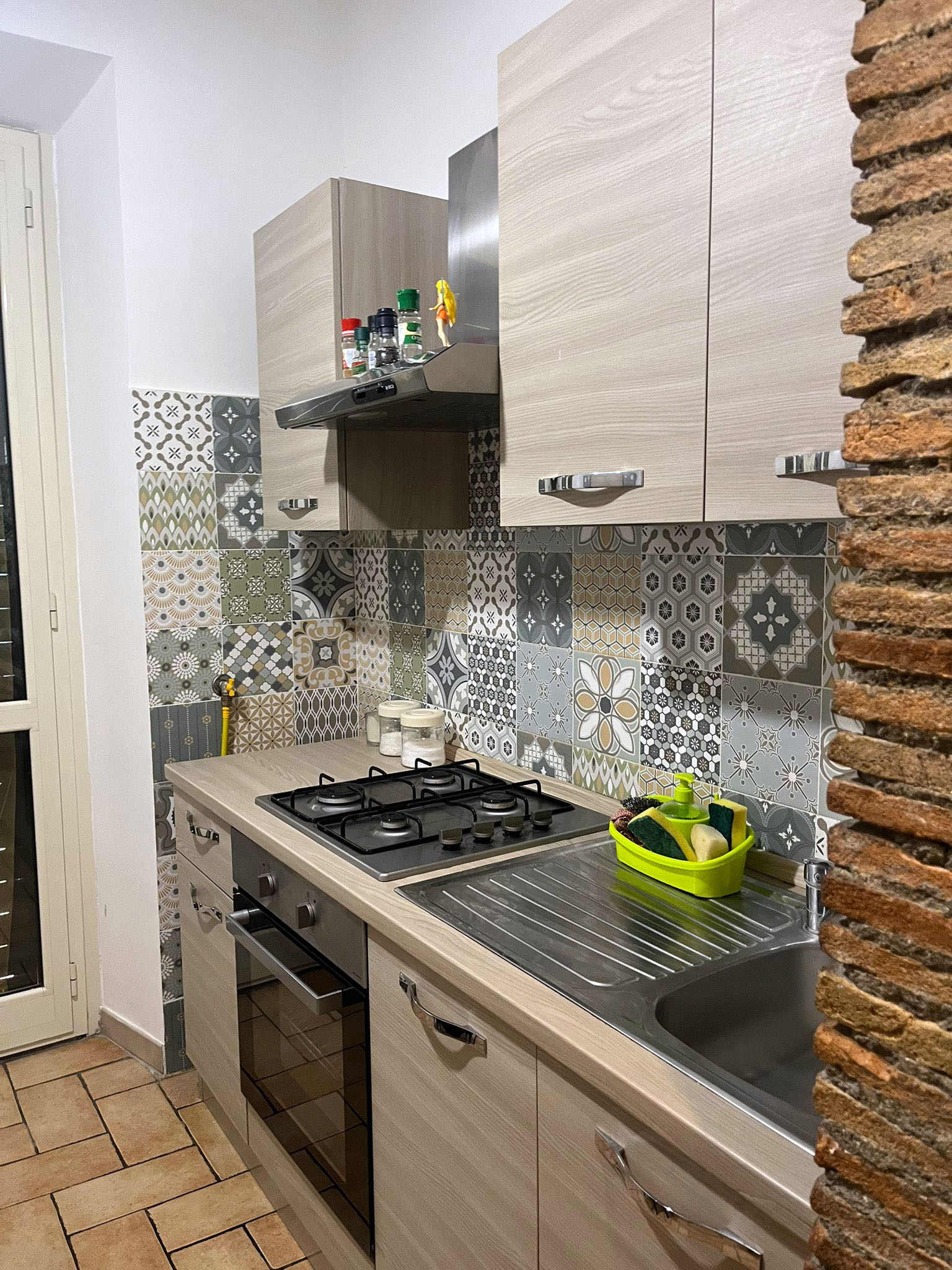 Kitchen in the student apartment housing in Viterbo, Italy.