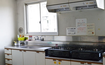 Kitchen in student dorm in Hiroshima, Japan.