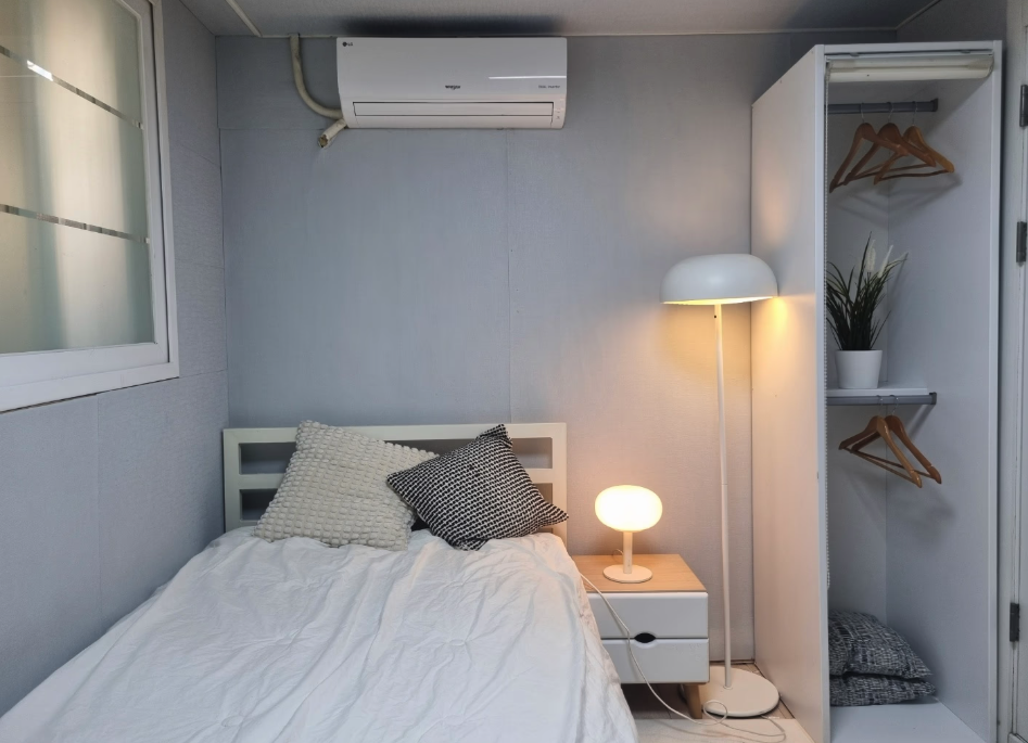 Bedroom in Raon Stay student apartments in Seoul, Korea.